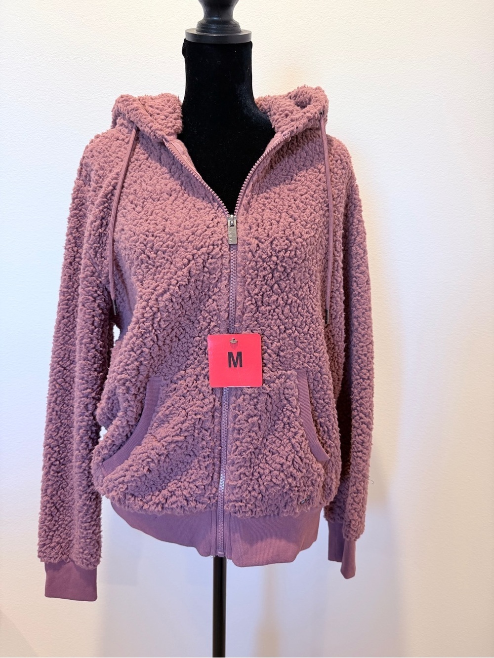 Marc New York Plush Sherpa Zip Hoodie - Mauve Pink - Picture 3 of 7